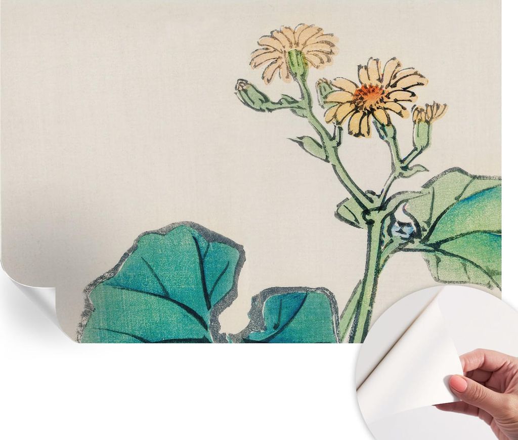 Selbstklebende Wandtapete - Dekorative Tapete für Wohnzimmer - Klebefolie für Wandbilder - Tapetenfolie für Wanddekoration - 152x104 cm - Blüte...