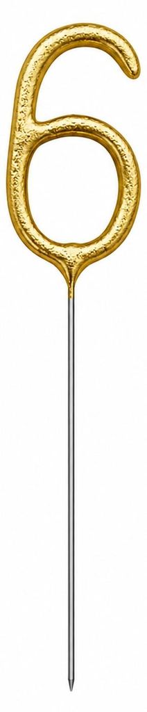 Wunderkerze 15 cm | Gold Zahl: 6 Produktbild 