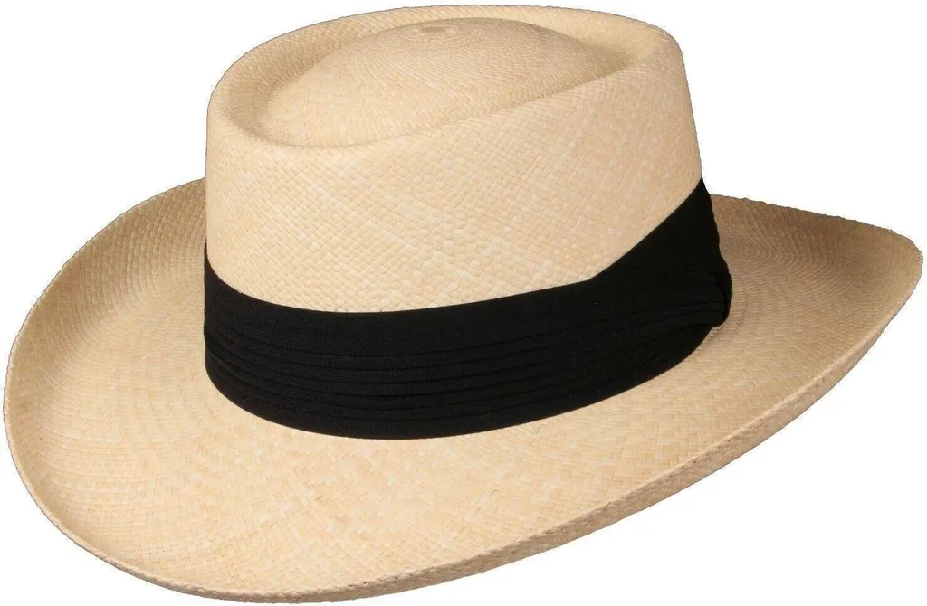 SCIPPIS Cappello Panama SOL PANAMA Originale Ecuador Cappello Panama 100% Paja Toquilla in paglia S (55cm)