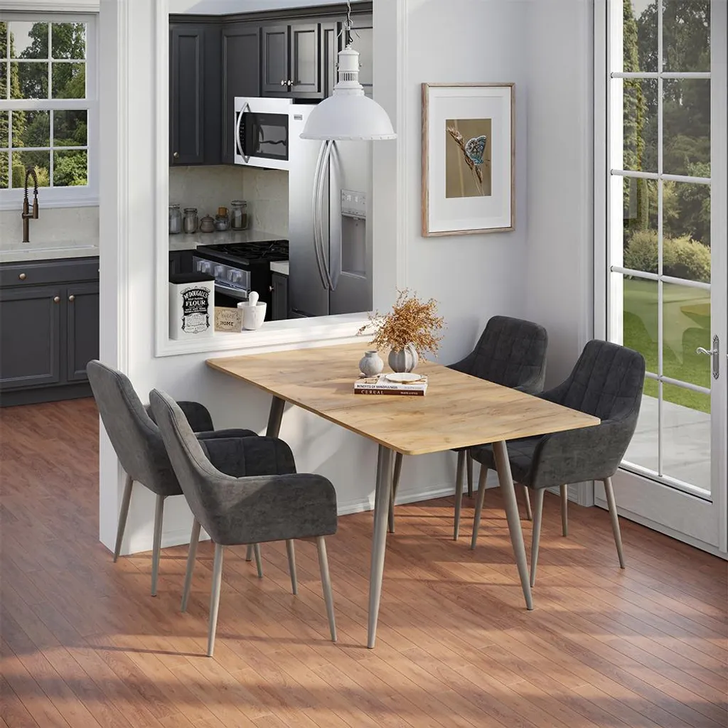 Tavolo Vicco Beaver Allungabile 120x80 Rovere Goldkraft Grigio