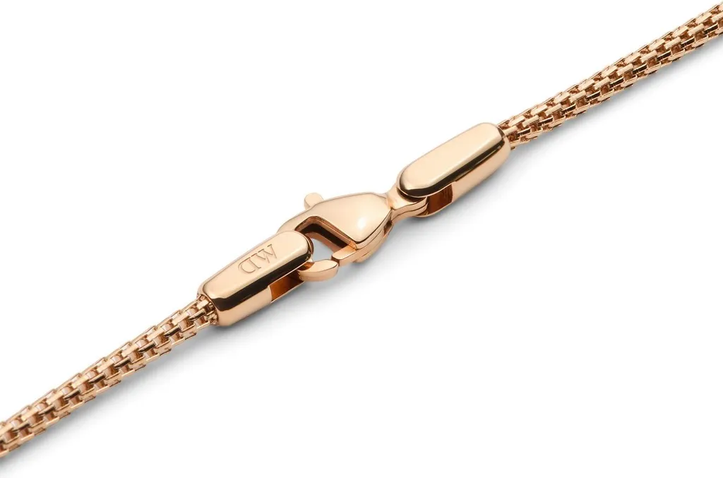 Collier Chaîne Daniel Wellington Tide Mesh Doré Rose Réglable 43-49 cm