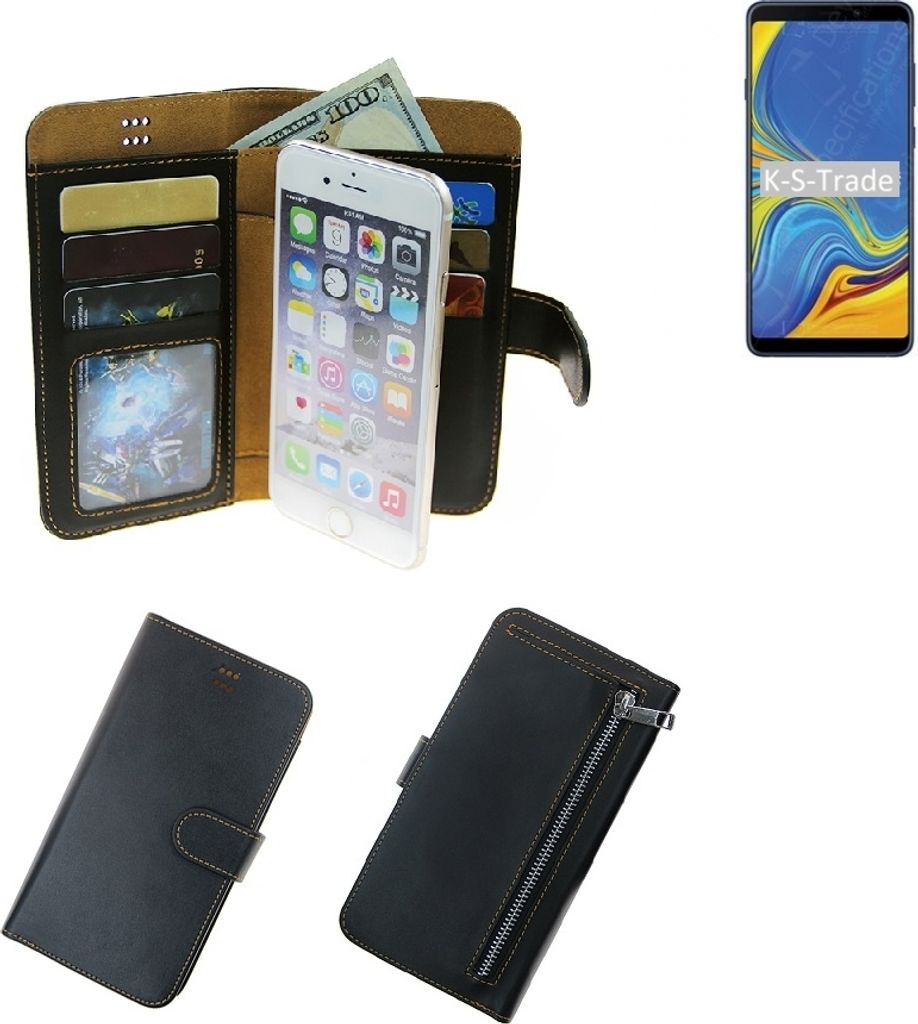 K-S-Trade Schutz Hülle kompatibel mit Samsung Galaxy A9s Klapphülle Case Phone cover Slim Handytasche Handy Hülle schwarz aus Kunstleder (1 Stk)