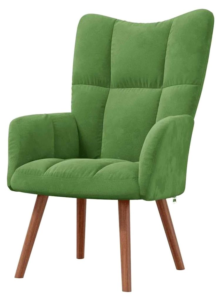Sessel aus Samt, Hellgrün, 61,5 cm breit, 69 cm tief, 95,5 cm hoch