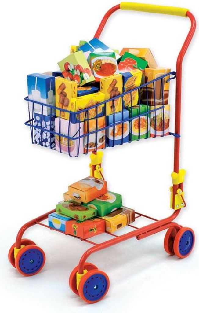Carrello della spesa colorato con contenuto Immagine del prodotto 