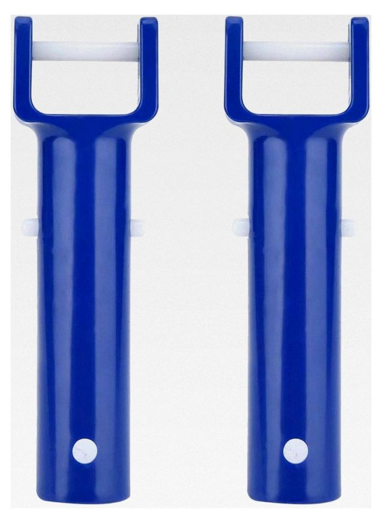2 Stück V Kopf Griff Blau Schwimmbad V Form Clip Bürstenkopf Griff Ersatz für Pool Zubehör