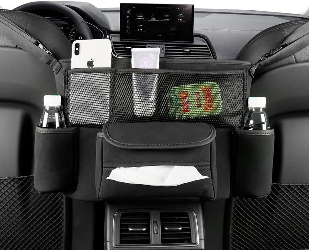 Auto Handtaschen Organizer Auto Aufbewahrungstasche Zwischen Autositzen Universal Autositz Rücken Organizer Barriere(Schwarz)