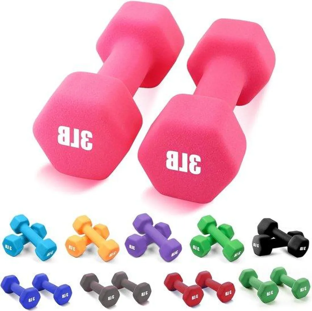 Haltères de musculation 14 kg pour femme - Idéal fitness et cardio rouge