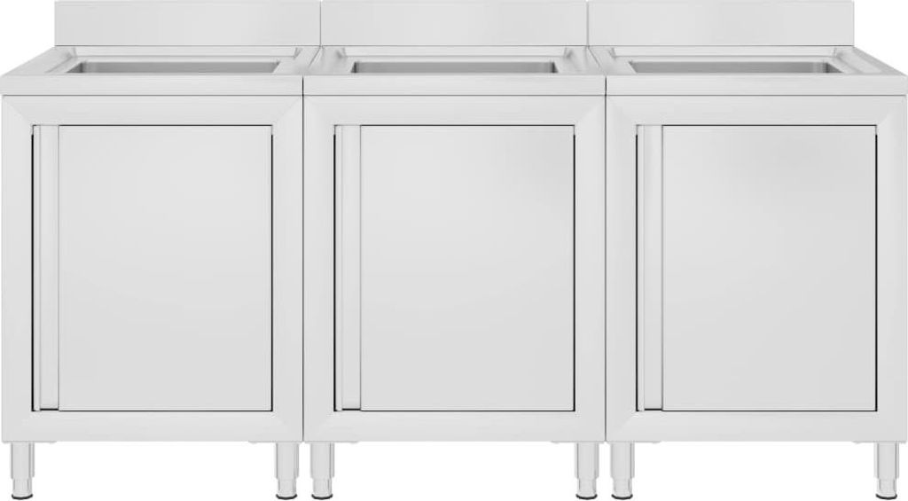 vidaXL Gastro-Spülenunterschränke 2 Stk. Edelstahl