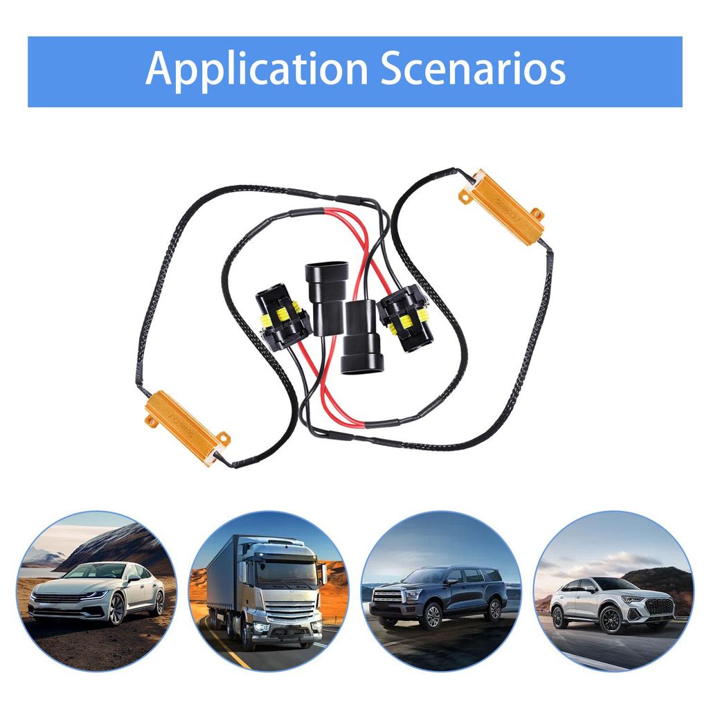 2 Sets Auto-LED-Decoder 9005/9006 Widerstandssatz Relais-Kabelbaumadapter