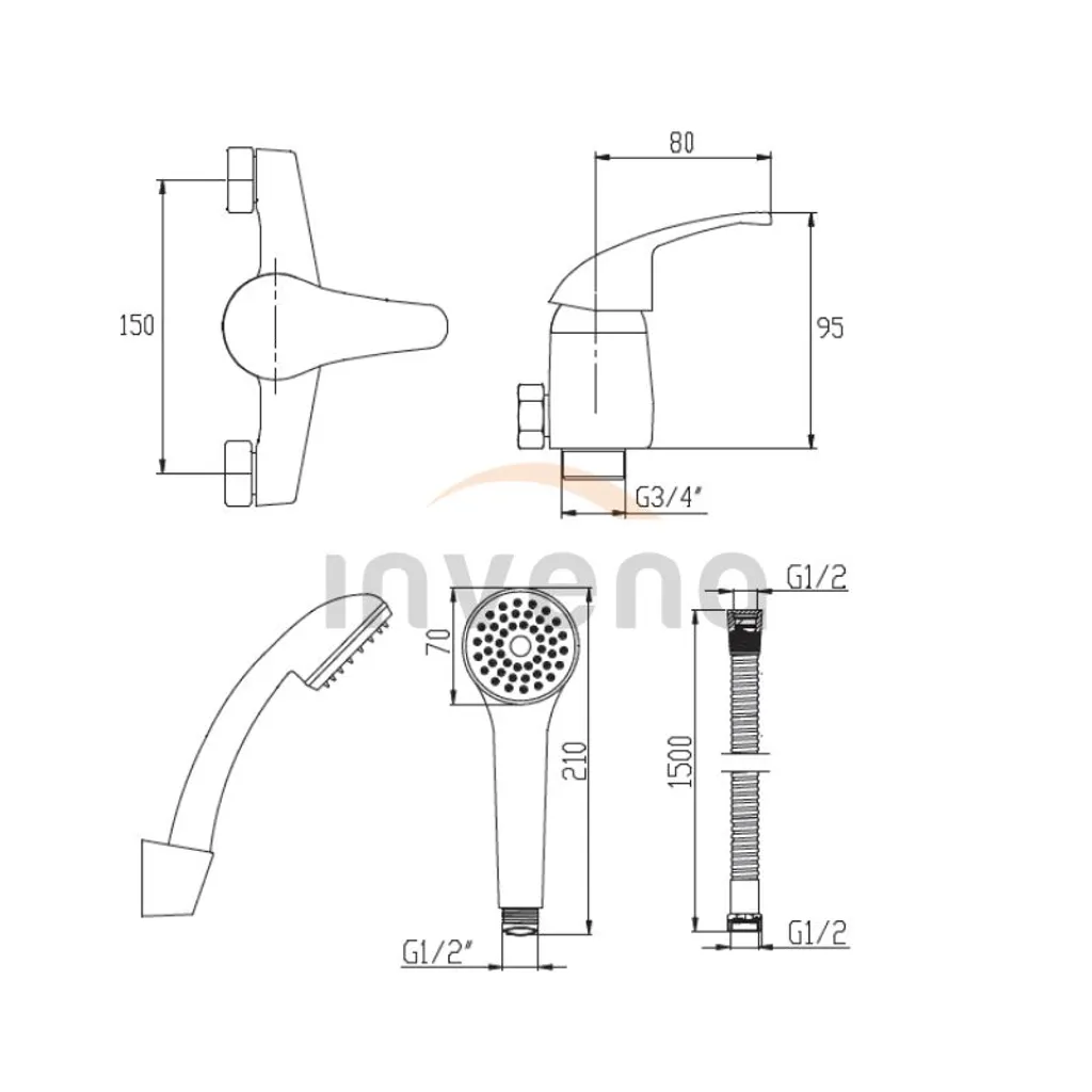 Set Doccia Invena Mitris Cromo: Design Moderno per il Tuo Bagno - 4