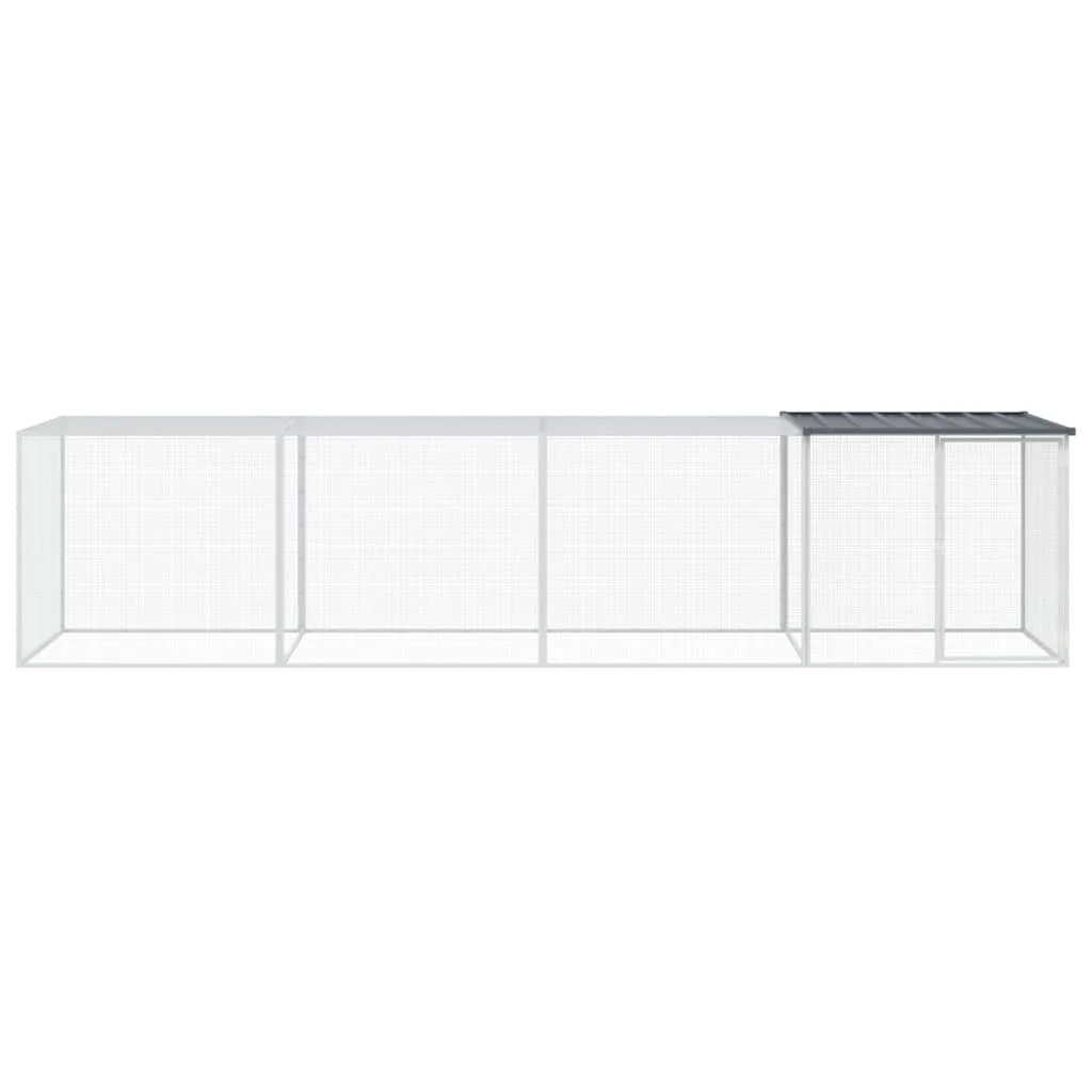 Cage à Poules Acier Galvanisé Anthracite 4m - Toit de Protection