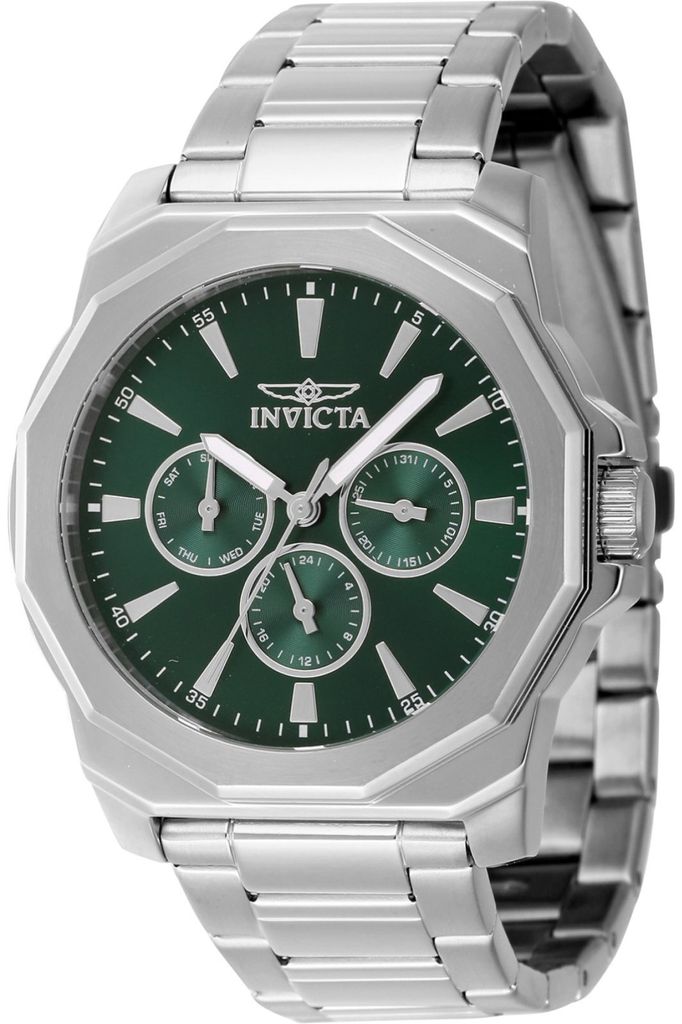 Invicta Speedway 46844 Herren uhr - Wasserdicht - Analog - Quarzuhrwerk - Edelstahl mit grünen zifferblat - 42mm
