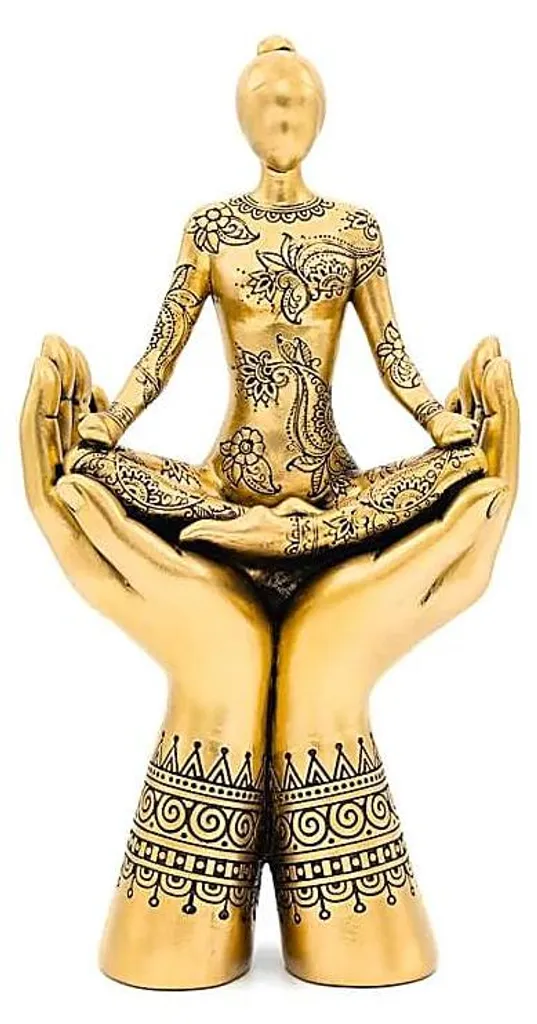 Statuette Mains Yoga Or - Déco Méditation pour une Ambiance Relax
