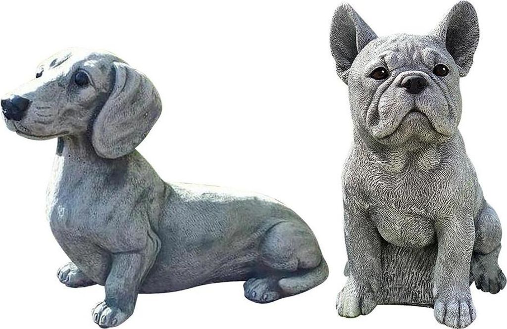 Garten Hund Statue Ornament Realistische Harz Tierskulptur für Outdoor-Dekoration Hundeliebhaber Geschenk