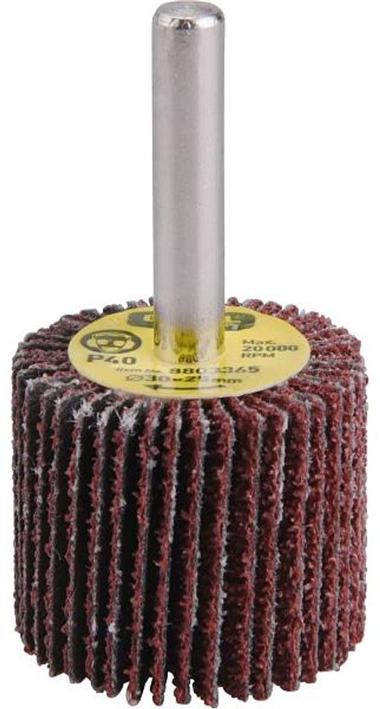 EXTOL PREMIUM Lamellenschleifscheibe auf Schaft, Ø 30x25x6mm, P40