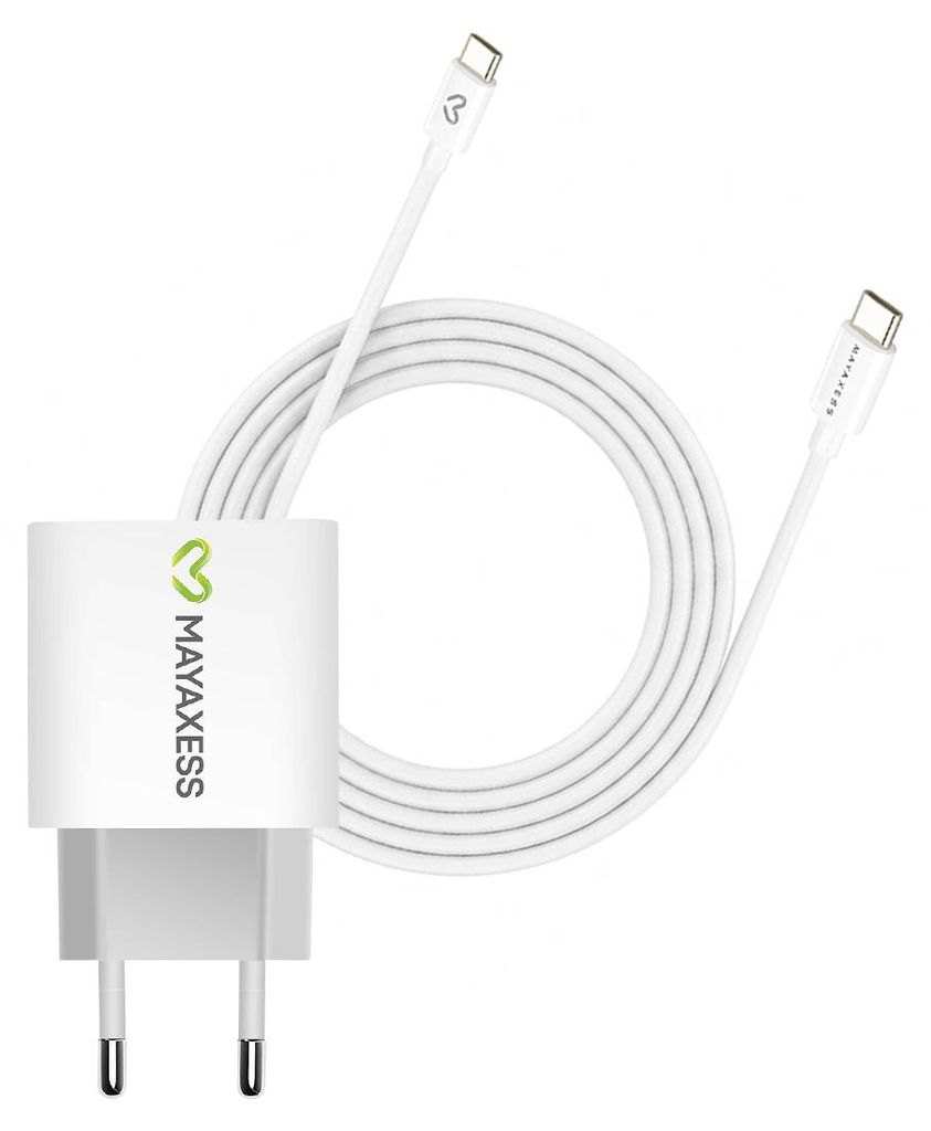Mayaxess, 20W Netzteil für Pixel 8 + USB-C Kabel 1m, Weiß