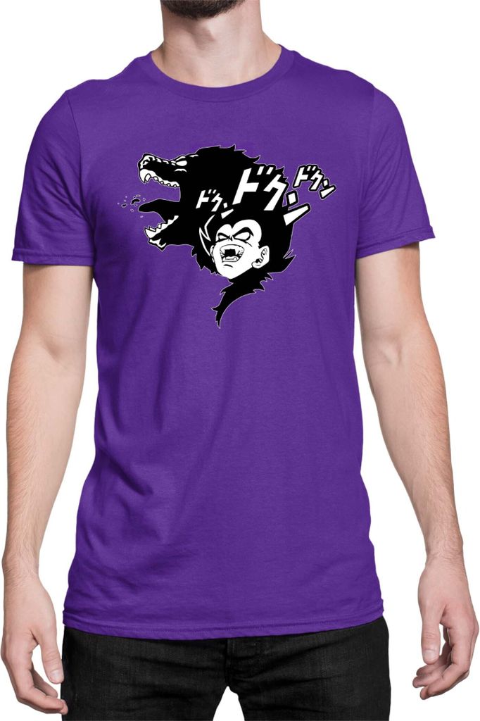 Herren T-Shirt Dragon Anime Manga Ball Z Vegeta Beast 01, Man XL / Lila