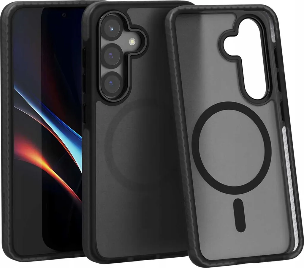 Custodia magnetica per MagSafe SPACECASE Hybrid Fusion Mag per Galaxy S25 Nero