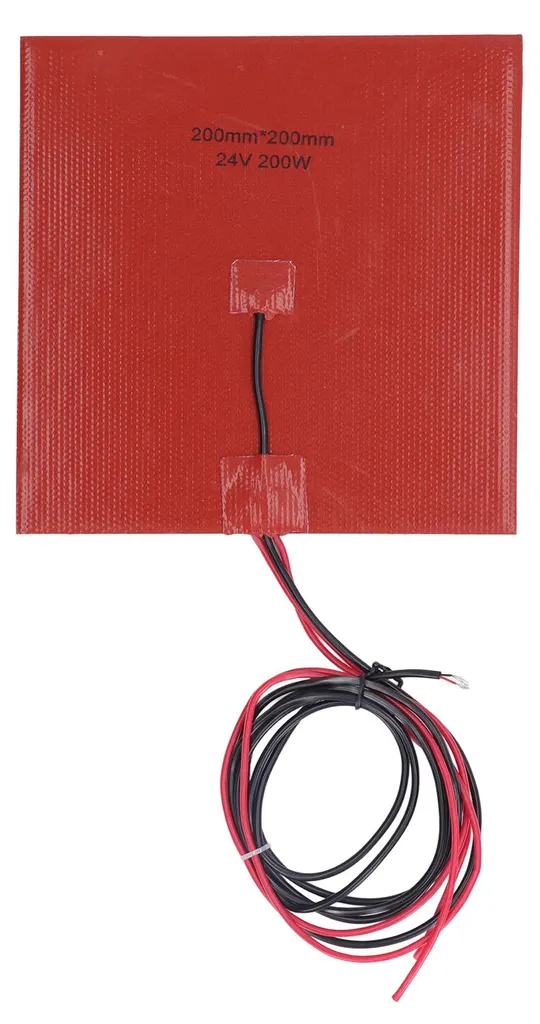 Coussin chauffant silicone 200x200mm 200W : stoppez le warping en 3D