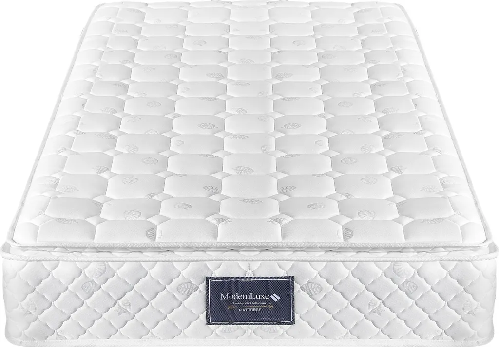Matelas 90x200 H3 à ressorts ensachés et mousse 7 zones piqué Blanc