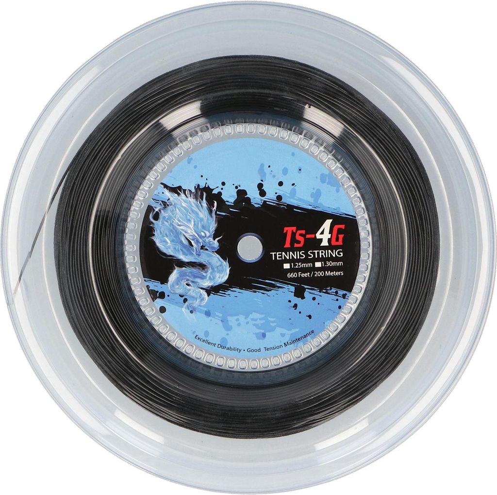 Tennissaite 200m, Polyester-Bespannung, 1.25mm, rund & schlagfest, für Rackets