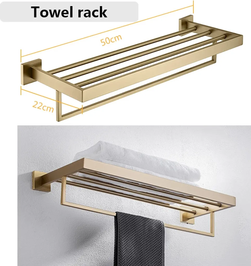 Support de serviette mural en aluminium au design moderne et compact - 2