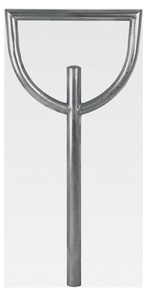 Fahrradanlehnbügel 115x56 cm aus feuerverzinktem Stahl, Rohrdurchmesser Ø 60 mm, Fahrradständer zum Einbetonieren mit Bodenqueranker, Anlehnbüg...