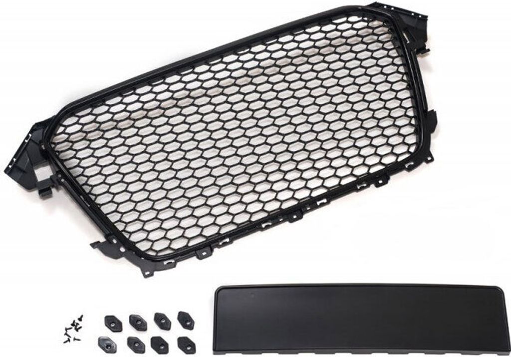 Kühlergrill Sportgrill Waben Schwarz Kennzeichenhalter PDC für Audi A4 S4 B8 8K