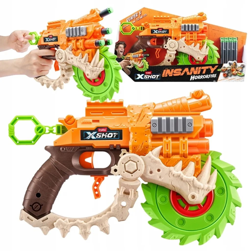 Pistolet X-Shot Insanity Horrorfire Reaper X avec 16 fléchettes Air Pocket