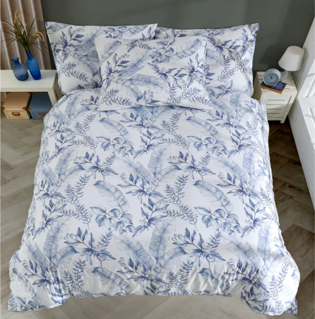 Lino cotone francese 240x200,70x90 Lucy blu