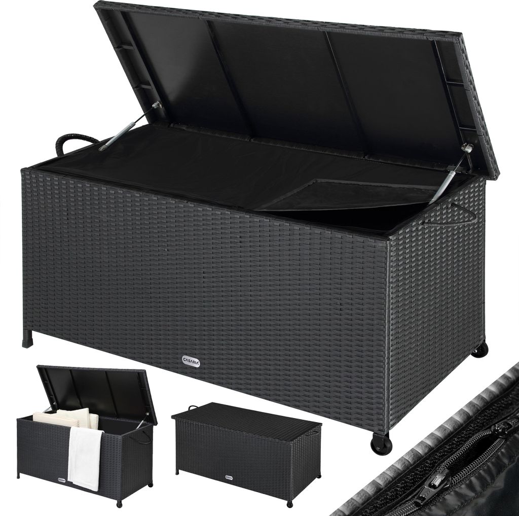 CASARIA® Coffre de jardin XXL Noir - Malle de rangement en Image du produit 