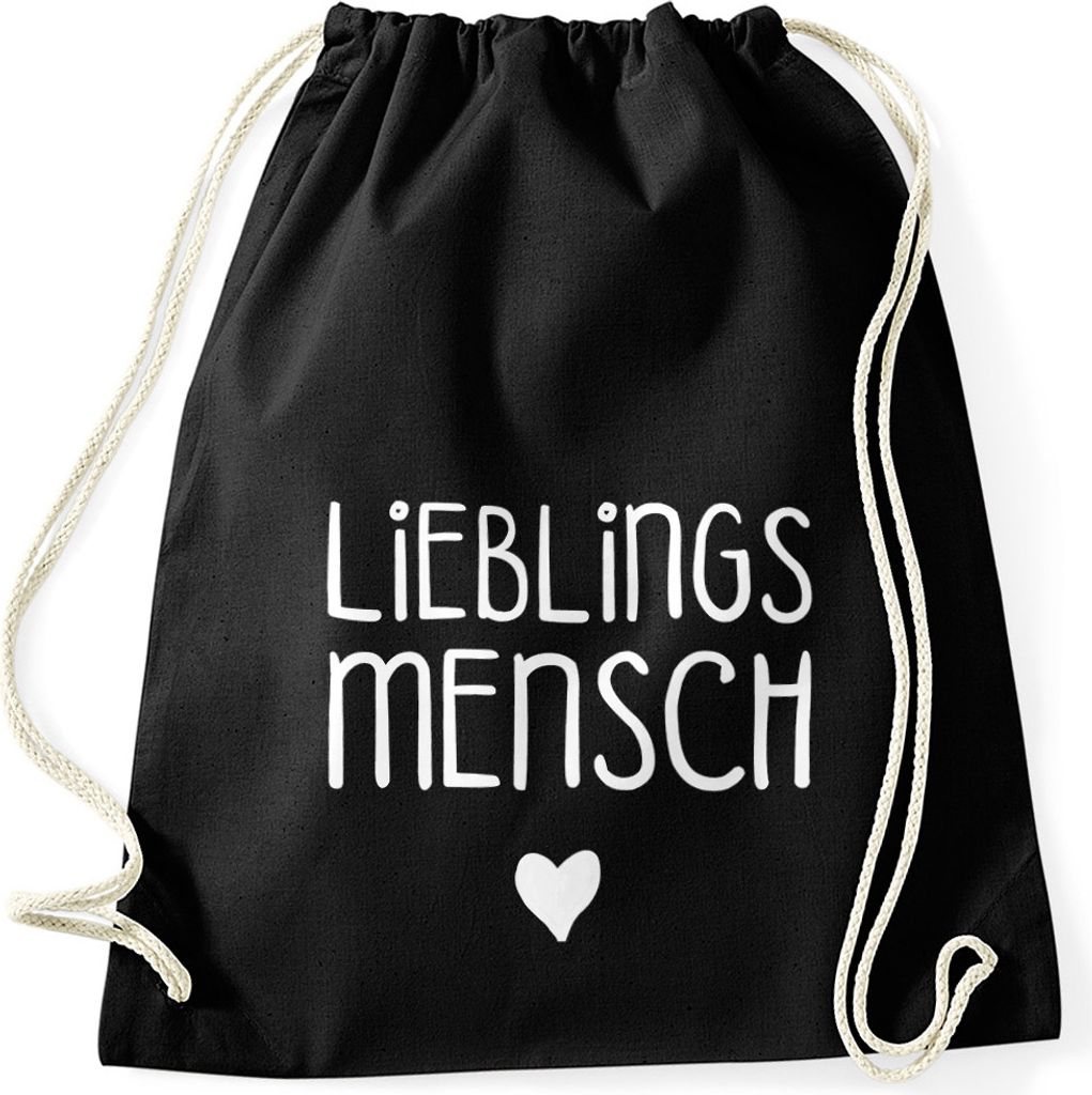 Lieblingsmensch Turnbeutel Moonworks schwarz unisize