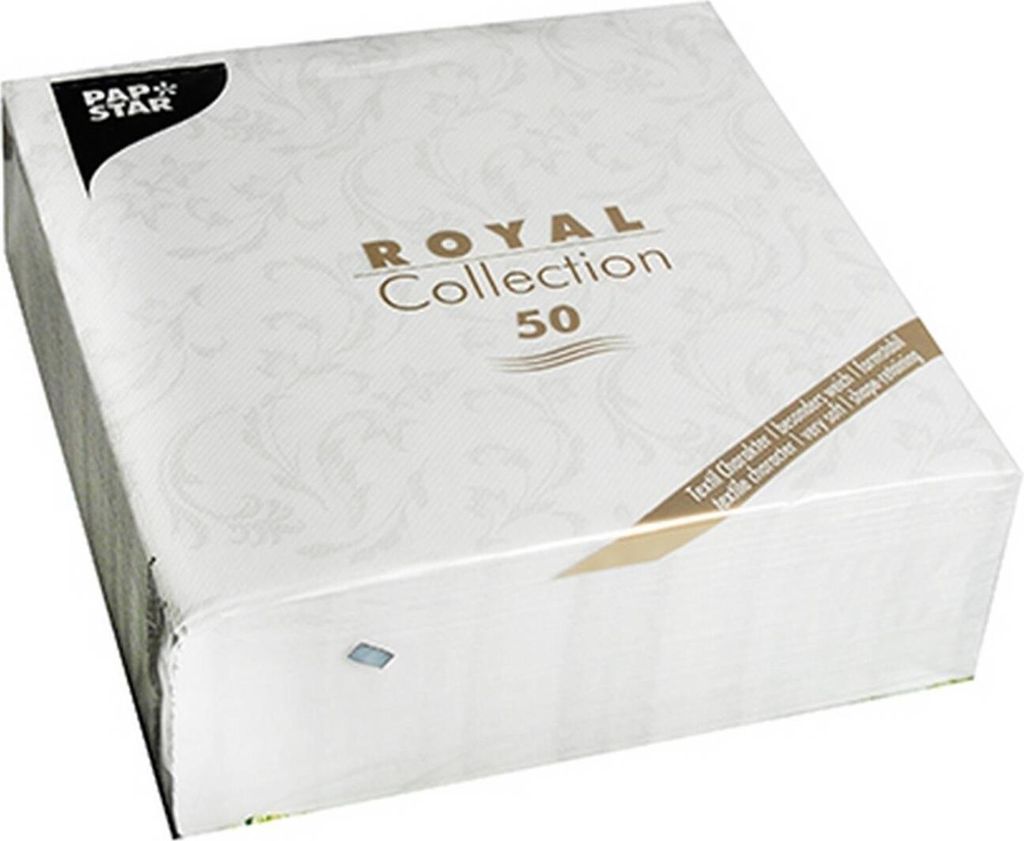 Servietten "ROYAL Collection" 1/4-Falz 40 cm x 40 cm weiss "Damascato"