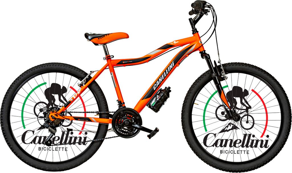 Kinderfahrrad MTB Canellini VORTEX 24" - Orange/Schwarz Produktbild 