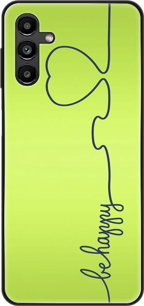 König Design Hülle kompatibel mit Samsung Galaxy A13 5G Kunststoff Soft Handyhülle - Handy Case Be Happy Grün