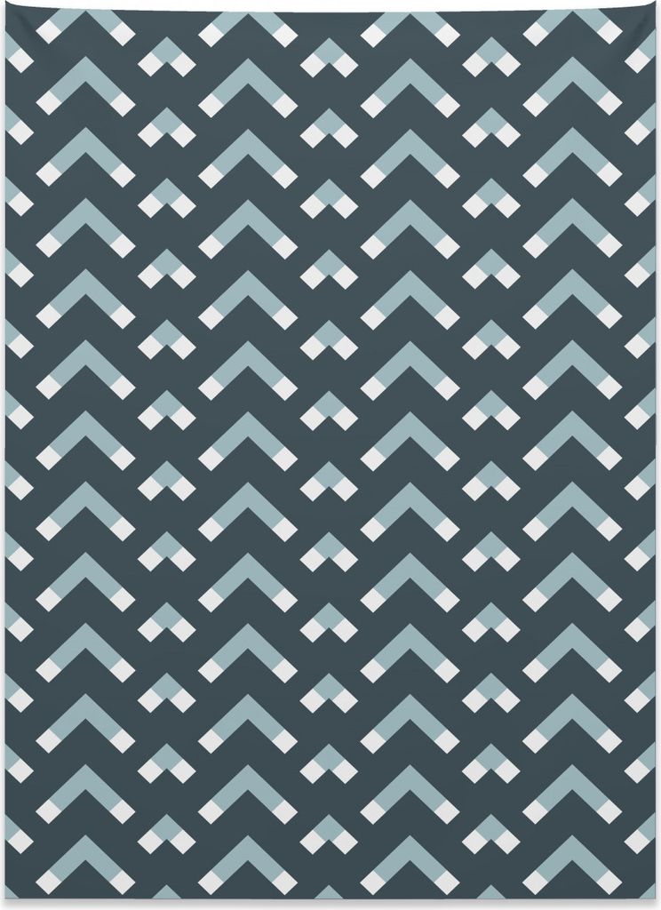 Abakuhaus Blau Wandteppich, Chevron-Dreieck-Formen aus Weiches Mikrofaser Stoff Kein Verblassen Klare Farben Waschbar, 110 x 150 cm, Blaugrau Hellb...