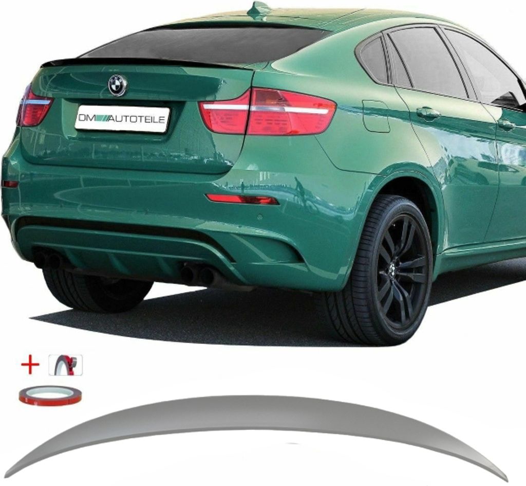 SET Heckspoiler Koferraum Lippe Grau passend für BMW X6 E71 08-15 + 3M