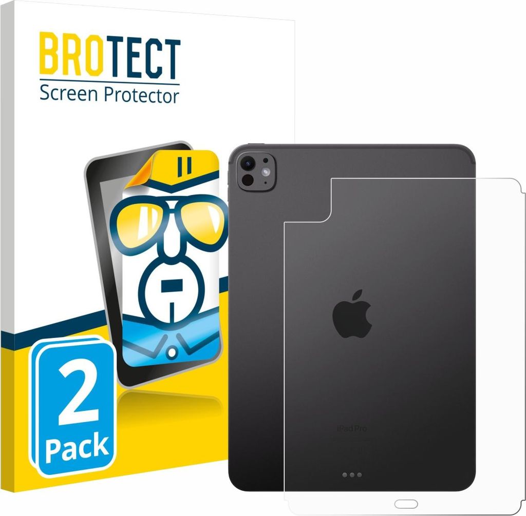 2x Für Apple iPad Pro 11" WiFi 2024 (Rückseite) Schutzfolie BROTECT Displayschutz Display Schutz Folie Klar Transparent