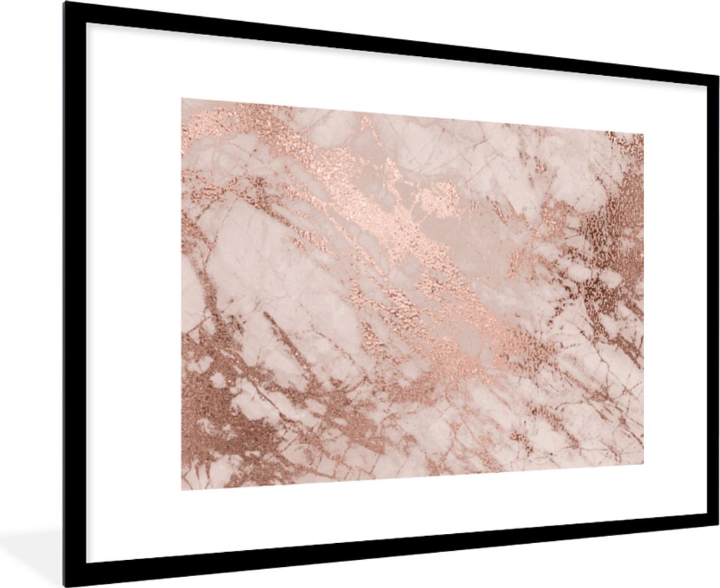 MuchoWow® Gerahmtes Poster Marmor - Rosa - Luxus - Produktbild 