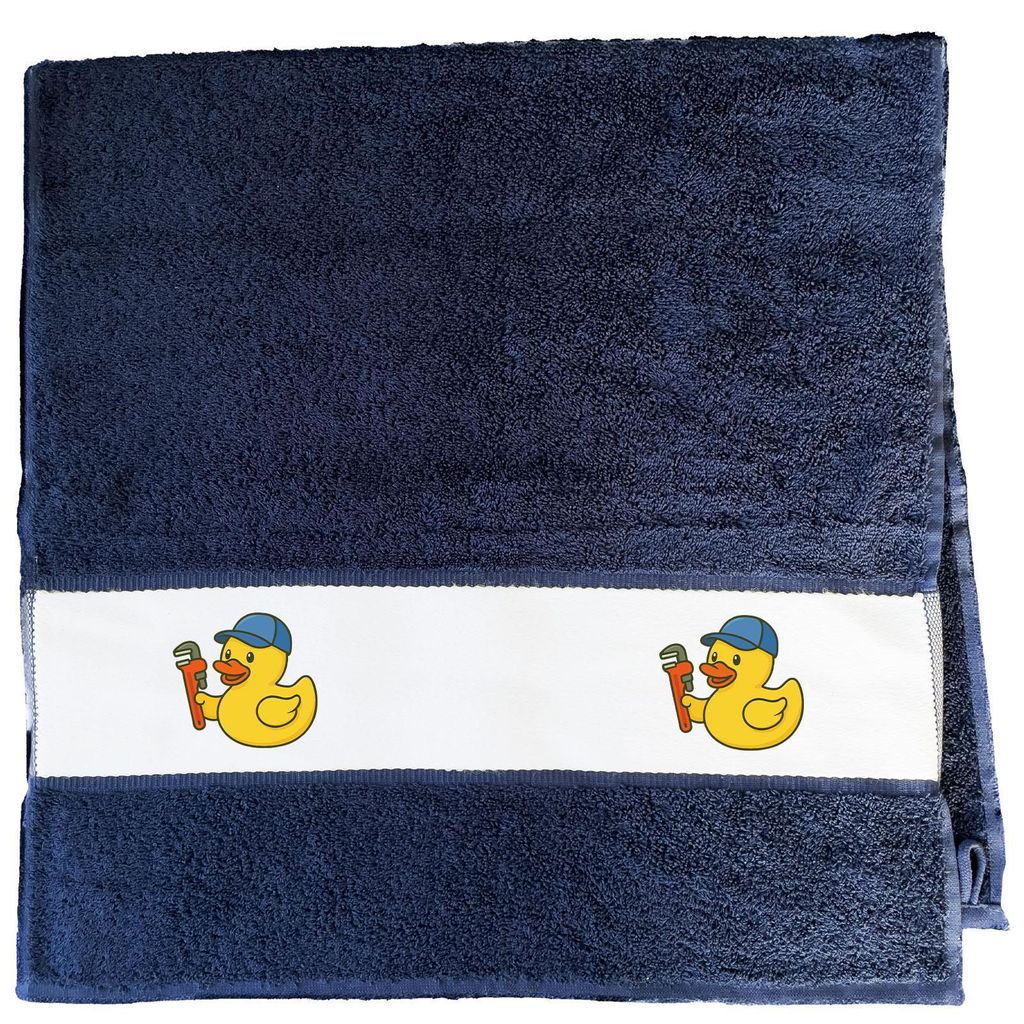 Huuraa Handtuch Quietscheente Installation Comic Gummiente 50x100cm French Navy Baumwolle Handtuch Geschenkidee