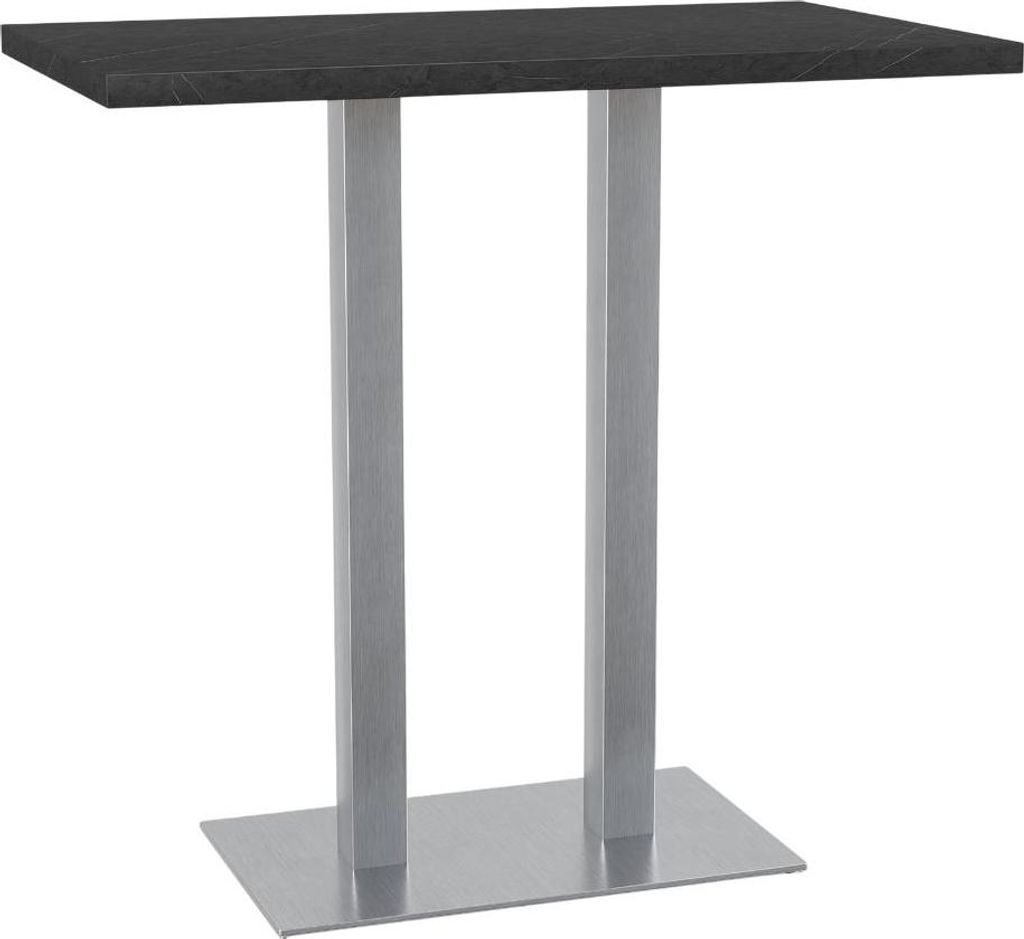 Gastro Stehtisch 110x60 cm | Marmor Dunkel | Edelstahl Gestell