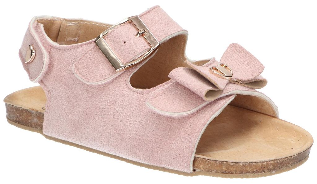 American Club AK06, Mädchen Sandalen Klettverschluss Leder-Einlegesohle bequem, Pink 26