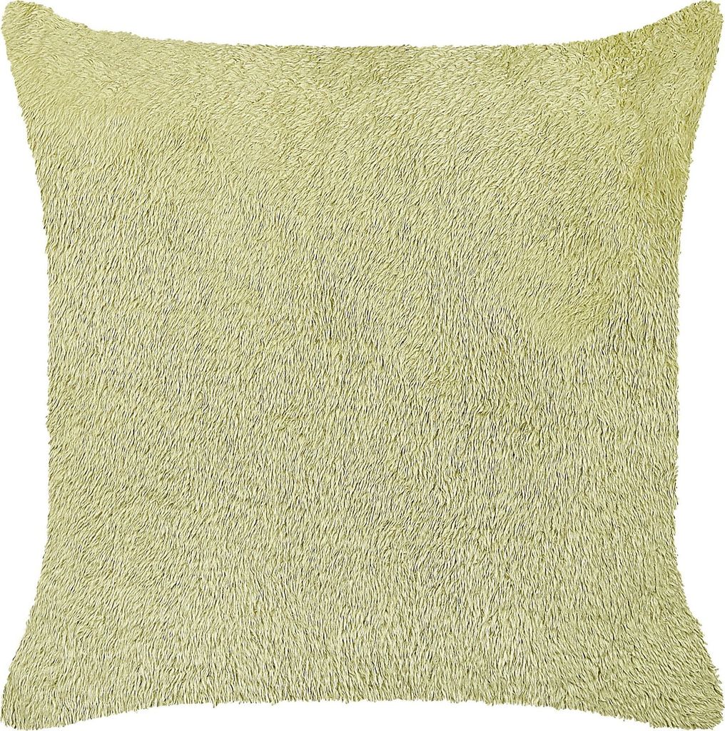 BELIANI Dekokissen Hellgrün Stoff 45 x 45 cm Bezug mit Füllung Reißverschluss Einfarbig Boho Modern Wohnzimmer Schlafzimmer Deko für Bett Sofa ...