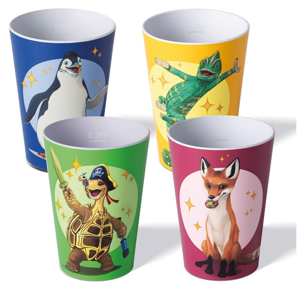 AWAVE® La scuola degli animali magici Set di 4 bicchieri in Immagine del prodotto 