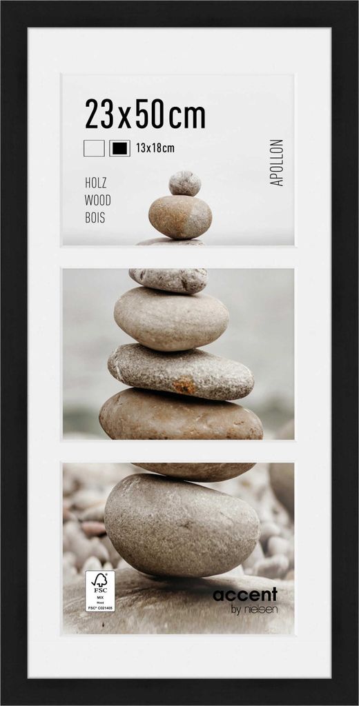 accent by nielsen Holz Bilderrahmen Apollon, 23x50 cm, Schwarz