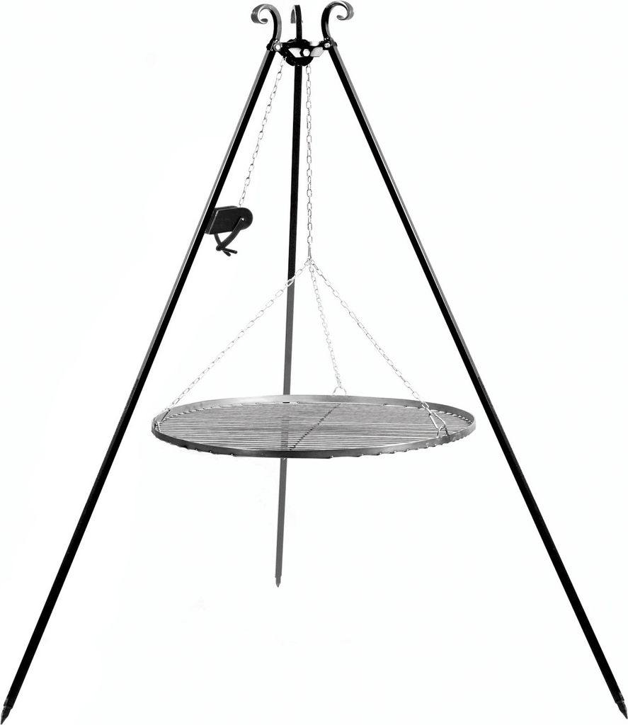 Otočný gril 180 cm - grilovací rošt ze surové oceli 70 cm + Obrázek produktu 