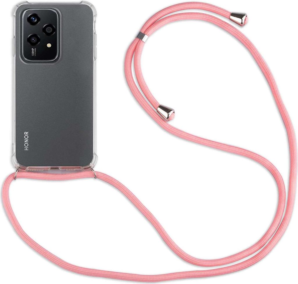 Handykette für Honor 200 Lite Handyhülle mit Band Case Hülle mit Kordel Handy Tasche in Rosa