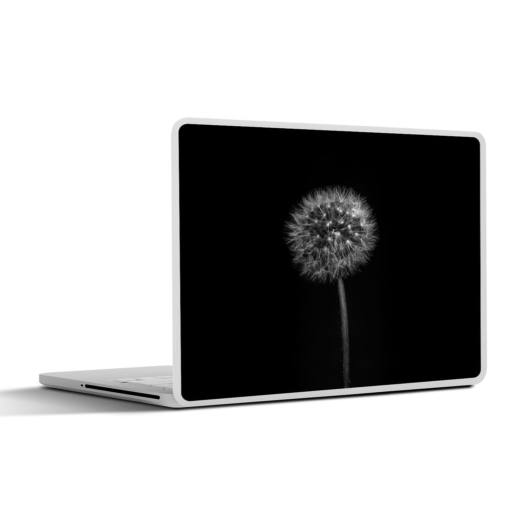 MuchoWow Laptop Aufkleber Sticker Cover Löwenzahn - Schwarz - Floral - Botanisch 30x22 cm - Laptop-Sticker