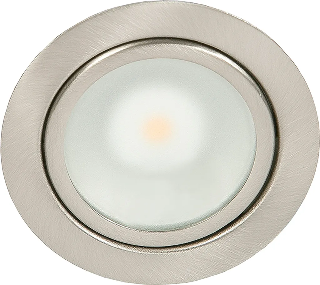 Luminaire LED meuble blanc chaud 2700K finition nickel brossé premium