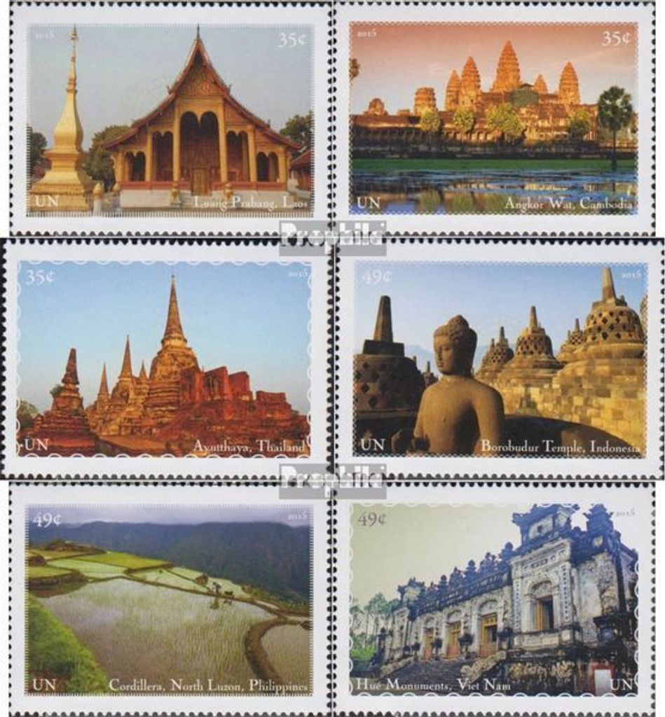 Briefmarken UNO - New York 2015 Mi 1483-1488 (kompl.Ausg.) postfrisch UNESCO Welterbe Südostasien